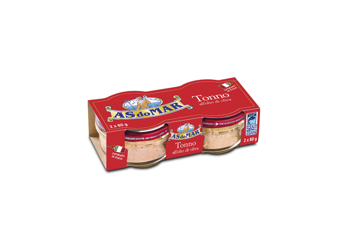 Tonno all'olio di oliva vaso vetro 80gX2